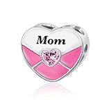 HuooNew Ciondolo in argento Sterling 925, con tavolozza di ombretti, confezione regalo, charm a forma di busta d'amore e compatibile con braccialetti Pandora, ciondoli fai da te da donna, Argento