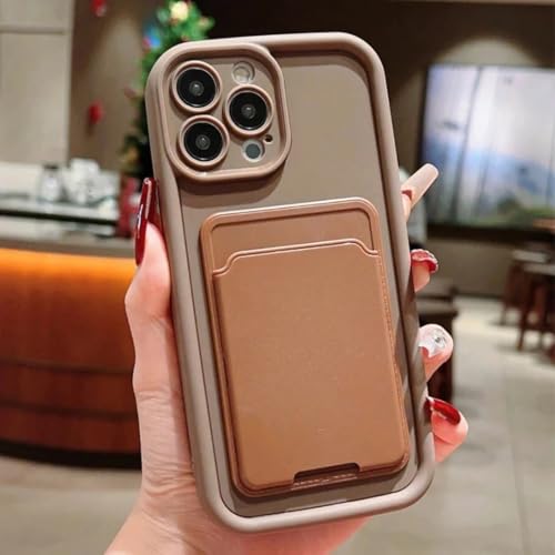 Étui silicone iPhone 11 Pro marron antichoc avec porte-carte de protection intégrale