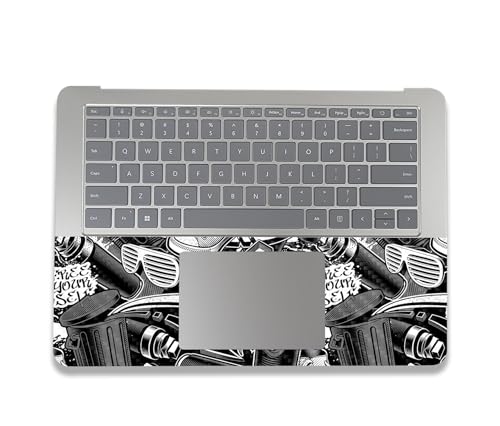 Image of MightySkins Carbon Fiber Skin Compatible With Microsoft Surface Laptop Studio 2 (2023) Full Wrap Kit - Mono Hip Hop | Protective, Durable Textured Carbon Fiber Finish | Easy To Apply | Made in the USA