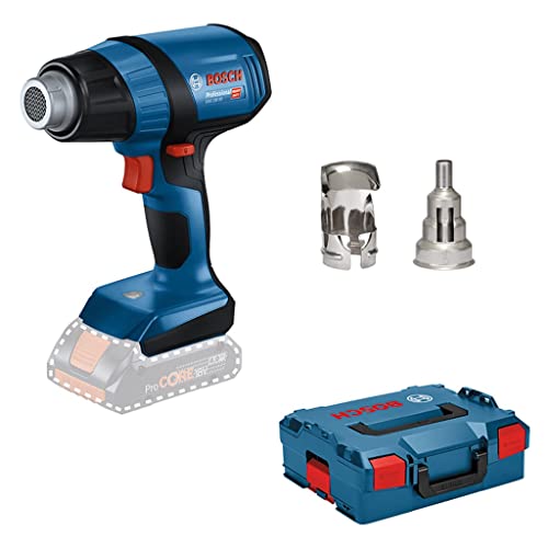 Bosch Professional 18V System Cordless Heat Gun GHG 18V-50 (Without Battery/Charger, incl. Reflector Nozzle, 32 x 33 mm, Reduction Nozzle, 9 mm, L-BOXX 136)
