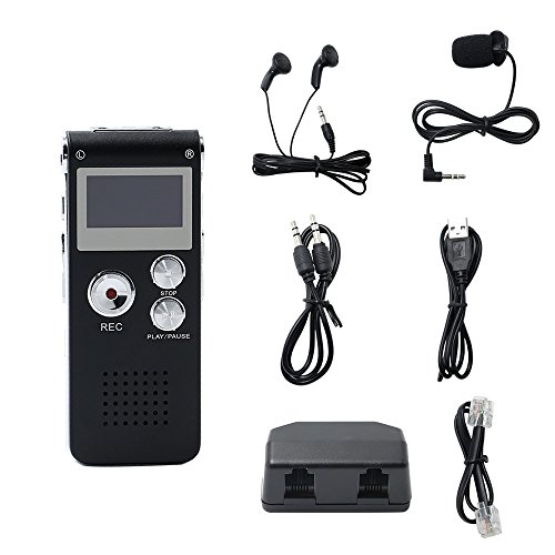 Tangmi Professional Multifunctional Rechargeable 8G 8GB 650HR Digital Audio Voice Recorder Dictaphone MP3 Player with 3D Sound (Black)