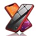 Produktbild MobNano Ultra Hybrid Durchsichtig Hülle für iPhone X Hülle, iPhone XS Hülle, iPhone 10 Hülle Stoßfest Bumper Transparent Handyhülle Shockproof Fallschutz Silicone iPhone XS X Case - Rot/Schwarz