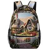 XKASKDFKE Alltagstauglich Wohnstätte Kinderrucksack Rustikales Landhaus - Unisex Farben Und Motive One Size