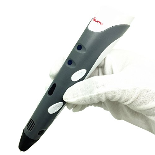 Samto 3D Pen for 3D Printing and Drawing with 3 Loops of ABS Filament, Grey