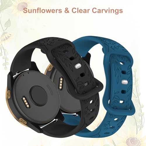 Correa para reloj silicona 20mm compatible Garmin floral miniatura 2