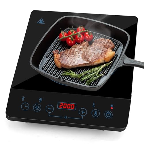 ​​Aigostar Placa Inducción Portátil 2000W | Ultrafina Placa de Inducción + 10 Niveles...