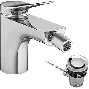 hansgrohe Einhebel-Bidetmischer Vivenis, Bidetarmatur mit Zugstange, Chrom