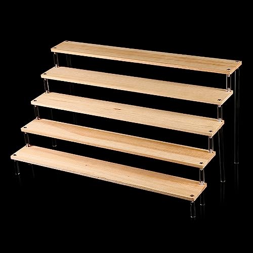 Prateleira risers de acrílico para casa e escritório, organizadores que economizam espaço para joias