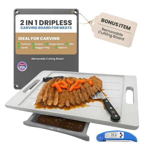 XL Deluxe Meal Prep System Schneidebrett – Großes Tranchierbrett mit
