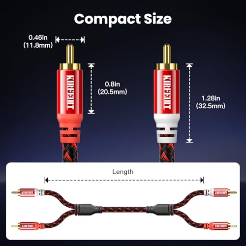 KIRFEIHT RCA Cables 10 FT, 2RCA to 2RCA OFC Core RCA Cables for Car Audio by KIRFEIHT - Used condition - Image 6