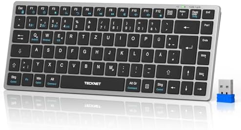 TECKNET Bluetooth Tastatur Kabellos Wiederaufladbare - (2,4G+BT) ...