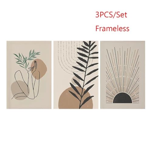 Impression murale bohème fleurs soleil abstrait beige poster 40x60cm - 4