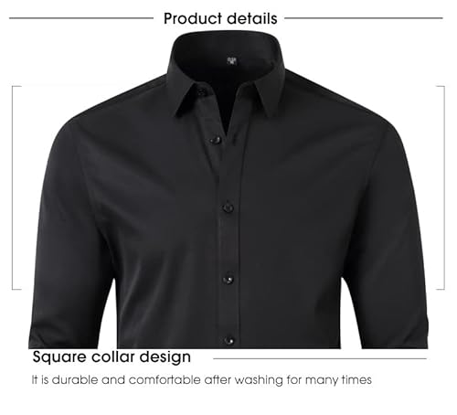 Camisa Social Masculina Manga Longa Camisa Slim Social Manga Manga Comprida Camisa Casual Elegante M