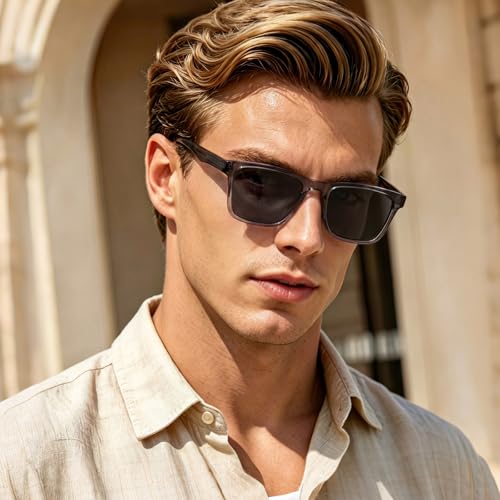 Image of CARFIA Retro Acetate Mens Sunglasses Polarized Classic Square Sun Glasses CA62162