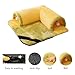 YPDOPORA 2-in-1 Cats Tunnel Bed, Fluffy Square Cat Tunnel for Cats,Rabbits,Soft Hideout & Play Tube for Bunnies with Removable Washable Cover & Non-Slip Bottom,Yellow,XL