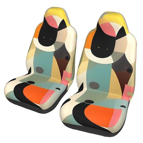 Housses de siège de voiture pour trajets quotidiens et vacances motif chat lot de 2