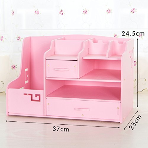 Preisvergleich Produktbild MMM Bürobedarf Regal kosmetisches Aufbewahrungsbehälter-Desktop-Drawer Dresser Hautpflegeprodukte Storage Box Cosmetic Box ( Farbe : Pink )