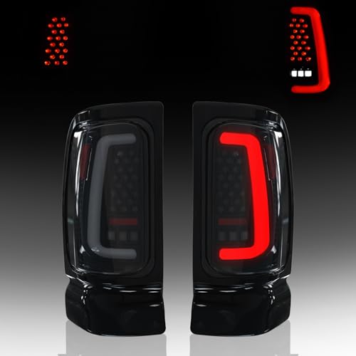 Image of Sequential LED Tail Lights for Dodge Ram 1500 1994-2001 /2500-3500 1994-2002, Animated C-Shaped, Full LED Rear Lamp Assembly, Weatherproof, Plug & Play (Driver & Passenger Side)
