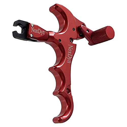NoxDyn Archery Compound Bow Release 360° Rotatable Thumb Release for Hunting Accessories (Red)