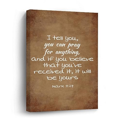 Impression sur toile avec message inspirant, cadre mural rustique 40x50cm