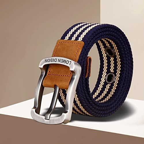 Canvas Belt Fabric Woven Alloy Pin Buckle Casual Training Belt Fashion Wide Webbing Belt Waistband for Travel Pants Outdoor3
