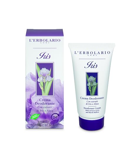 L'Erbolario Crema Deodorante Iris - Deodorante Crema con Fragranza Fiorita e Cipriata - Senza Parabeni e Petrolati - per Lui e per Lei - Made in Italy - 1 Confezione da 50ml