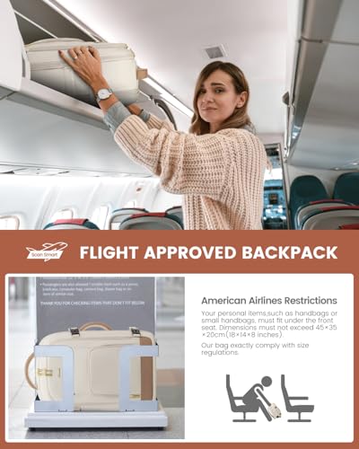 Image of LOVEVOOK 50L Large Travel Backpack for Women Flight Approved, Carry on Backpack for Airplanes, Personal Item Travel Bag, Waterproof 18 Inch Laptop Backpack, Business Weekender Overnight Daypack, 4Pcs