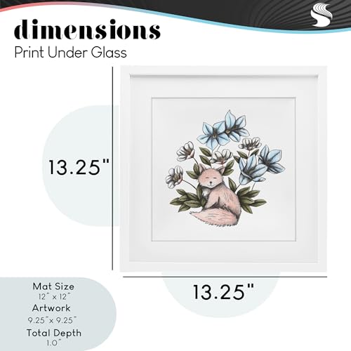 Impression douce renard fleurs blanches Stupell pour mur vide