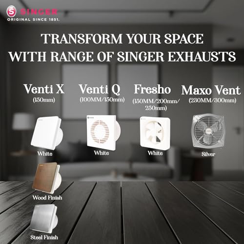 Image of SINGER Venti Q 100mm Energy Efficient Exhaust fan for Kitchen, Bathroom | Turbo Spin 2500 RPM, High Suction With Low Noise | High Speed, Powerful Motor, 100% Copper, 2 Yrs Warranty【White】