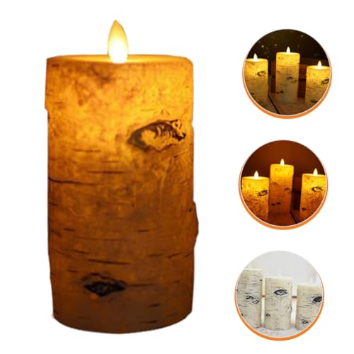 Lámpara de vela LED de abedul decorativa para el hogar 4