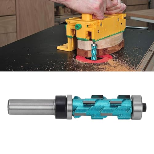 Flush Trim Router Bit, 1/2 Inch Shank 43mm Cutting Length 19mm Cutting Diameter Double Bearing Spiral Trimmer