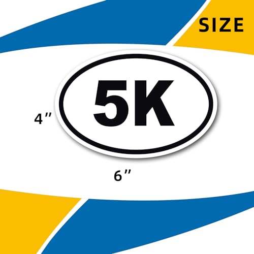 Image of 5K Marathon Black Oval Magnet Decal, 4x6 Inches, Heavy Duty Automoitve Magnet for Car Truck SUV