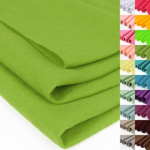 Image of XSEINO Soft Felt Fabric, Large Single Piece, 36x72 Inch, 1.4mm Thick Apple Green Nonwoven Felt for DIY Crafts, Sewing and Patchwork