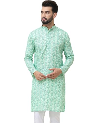 Image of SOJANYA (Since 1958 Men's Silk Blend Kurta with Multi Color Embroidery