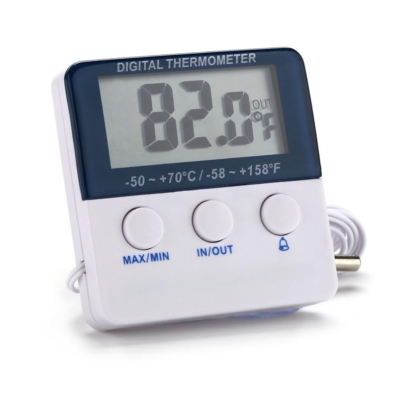 ABS Indoor Outdoor Electronic Thermometer Refrigerator Aquarium Temperature with Alarm Function