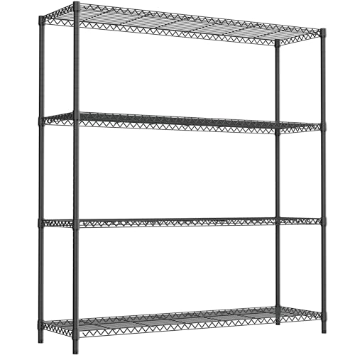 Image of M MZG 2400LBS 47.3 inch W Stand Shelf Wire Rust-Proof Outdoor Storage Shelving 4-Tier Utility Shelving Unit for Garden Home,Kitchen,Office Dark Grey 17.7 inch D x 47.3 inch W x 59.4 inch H