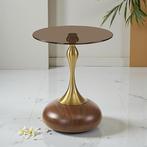 Image of The Attic Laura End Table Compact Modern Bedside Piece, Tea Table for Living Room, Honey