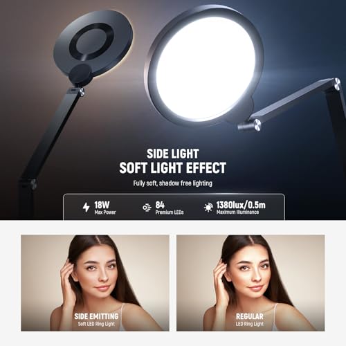 Anillo de luz de escritorio circular LED de 7" para iluminación de vídeo 4