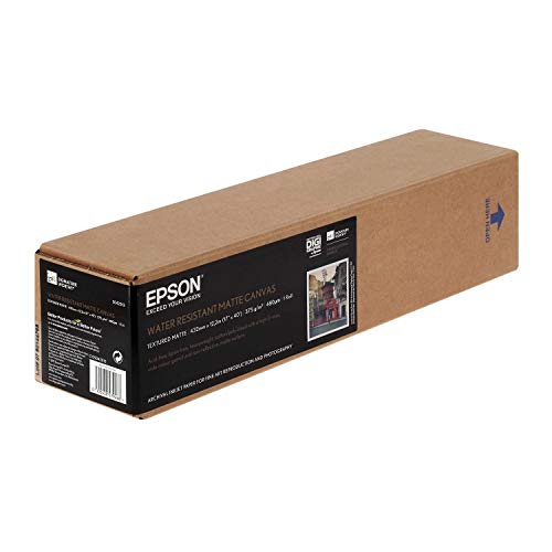 Image of Epson, Water Resistant Matte Canvas, Roll (43.2 cm x 12.2 m), 1 Roll(s), Genuine