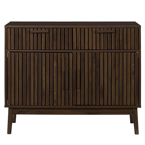 HOME DECO FACTORY - Buffet élégant et Fonctionnel avec rangements spacieux - Modèle Klaus - Finition Bois foncé - Parfait pour Un intérieur Moderne et...