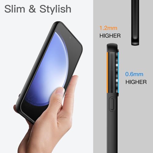 JETech Slim Fit Case for Samsung Galaxy S23 FE 6.4-Inch, Flexible Soft TPU Shockproof Thin Phone Cover with Matte Finish (Black) - Thumbnail 3