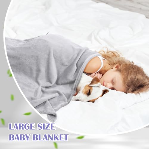 Image of Breling 20 Pcs Cot Blanket Toddler Daycare Nap Blanket for Kids 39 x 47 Inch Fleece Baby Warm Fluffy Cozy Rest Time Supplies for Classroom, Preschool, Daycare or Nursery (Dark Gray)
