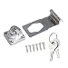 Produktbild JUN-H 2.5 Inch Keyed Hasp Lock Metall Keyed Locking Hasp mit Schlüssel für Türen Schränke Schrank Schublade Tor Türen Schließband mit Schloss (Silber)