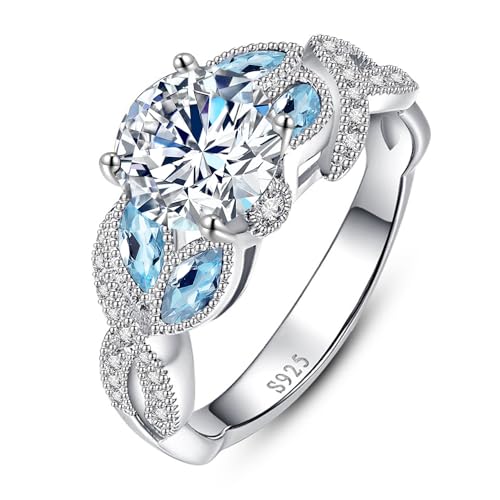 3.6ct 925 Sterling Silver Created Women's Rainbow Topaz|Sapphire|...