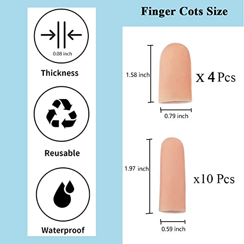 14 Pcs Silicone Finger Protectors, Gel Finger Cots Finger Guard For Trigger Finger, Finger Arthritis, Finger Cracking, Blisters, Eczema And Other Finger Pain Relief #TOP1
