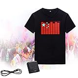 ↈ Mangas cortas llamativas: camisetas con modos de sincronización de música RGB activados por voz, el volumen del sonido determina la pulsación del haz RGB y la luz emitida es suficiente para atraer la atención de las personas.