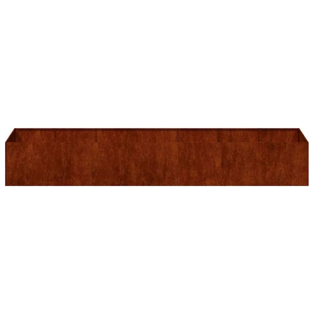 Macetero oxidado de 280 x 80 x 40 cm, bancal de acero resistente a la intemperie, gran jardinera para jardín, terraza y balcón, estable con aspecto oxidado, rectangular