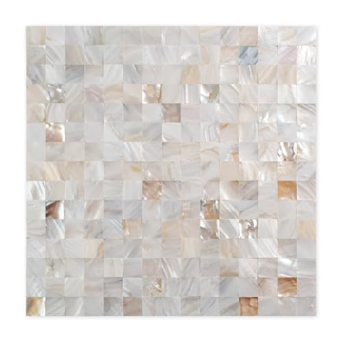 Viclin Natural Mother of Pearl Peel and Stick Mosaic Wall Tiles 10 Pack