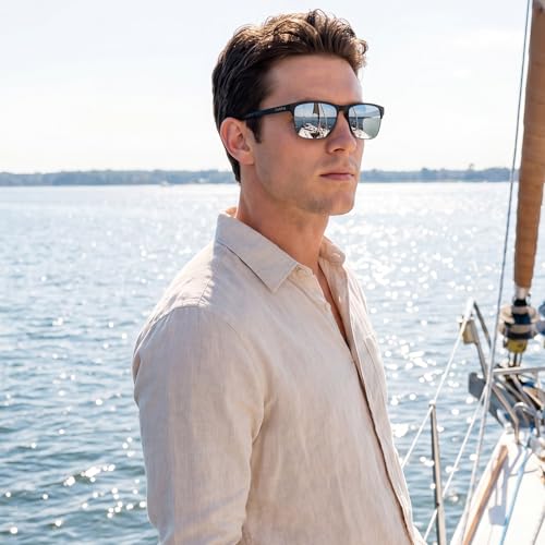 Image of CARFIA Metal Mens Sunglasses Polarized UV400 Protection for Driving Fishing Hiking Golf Everyday Use CA5225