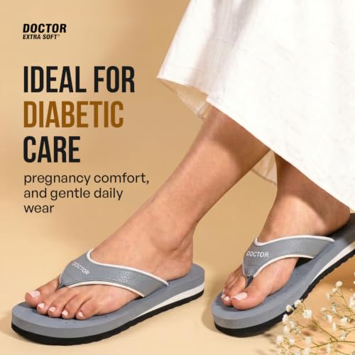Image of DOCTOR EXTRA SOFT Care Diabetic Orthopedic Pregnancy Flat Super Comfort Dr Flipflops and House Slippers For Women's and Girl's